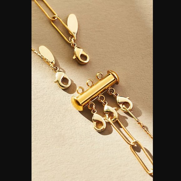 Anthropologie Jewelry - Anthropologie Necklace Triple Layering Clasp